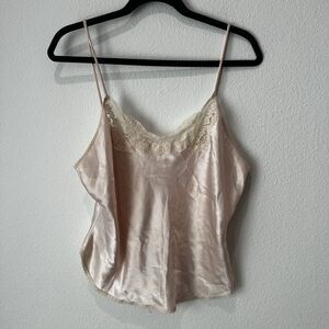 Vtg Farr West Light Pink Lace Top Satin Camisole Tank Top Y2K Coquette Fairy